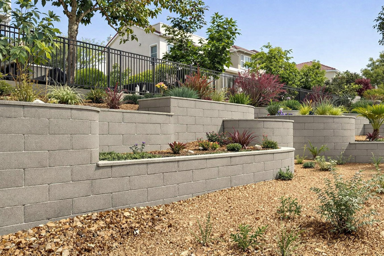 Concrete retaining walls